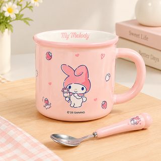 귀여운 캐릭터 도자기 머그컵 350ml 손잡이 우유컵
