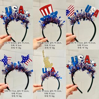 크로스보더 인기 오각별 자유여신 장식 머리장식 독립일 파티 머리띠 미국