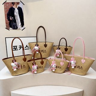 2026 봄 신상 초편 핸드백 여한계 귀여운 캐릭터 케이티고양이 대용량 숄더