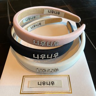 레트로 미우미우 큐빅 M 영문 레터링 헤어밴드 하이볼륨 머리띠 아동용 헤