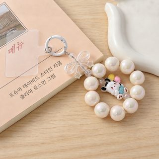 산리오 구슬꿰기 핸드폰 스트랩 폰고리 쿠로미 키티 시나모롤 고양이 진주