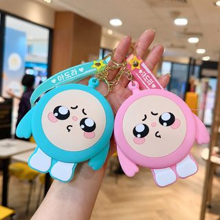 카툰 PVC 동전지갑 학생 책가방 걸이 미니 파우치 키링 키홀더