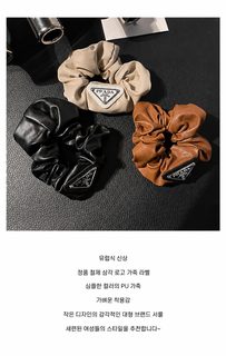 대형 곱창밴드 P 알파벳 삼각 장식 프렌치 레트로 헤어끈