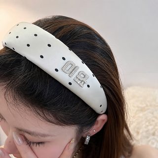 알파벳 지르코늄 다이아몬드면 빈티지 웨이브 포인트 머리띠 정교하고 세련된 심플한 기질 머리띠 통근 세련된 디자인