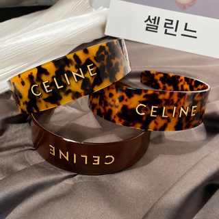 여성 헤어밴드 복고 대모색 넓은 머리띠 아세테이트 판재 상감 백합 장식