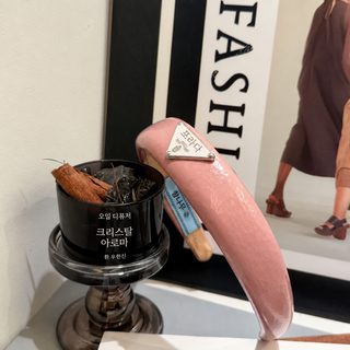 삼각 엠보 무늬 가죽 머리띠 여성 레트로 심플 큐빅 헤어밴드