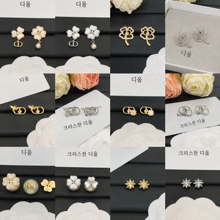 D 브랜드 벌 자개 네잎클로버 레진 플라워 태슬 귀걸이 여성 패션 귀걸이