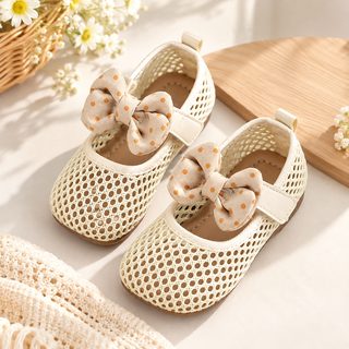 여아 리본 메쉬 샌들 유아 공주풍 소프트솔 걸음마 신발 봄 여름 가을