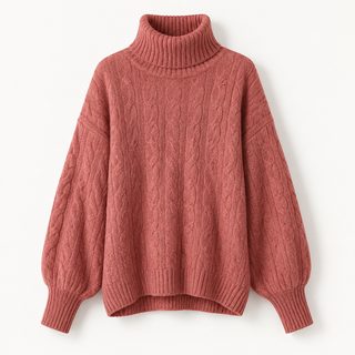 가을 겨울 터틀넥 커버 나른한 바람 스웨터 여성 빈티지 꽈배기 니트 외투