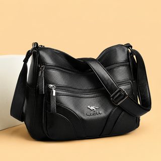 여성 크로스백 대용량 PU 가죽 데일리 출퇴근 숄더백 지퍼 수납 가방