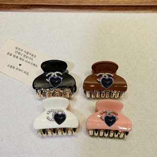 여성 아세테이트 지르콘 큐빅 헤어 집게핀 반묶음 샤오샹풍 복고 머리핀