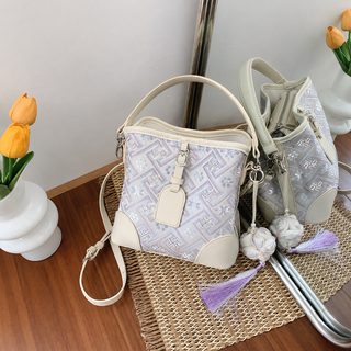 COCIO 신형 국풍 소중 디자인 숄더백 물통백 토트백 신형 민족풍 휴대용 크로