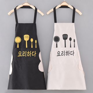 가정용 주방 요리 방수 기름 얼룩 방지 앞치마 여성 패션 신상 성인 작업복 남녀 앞허리 로고