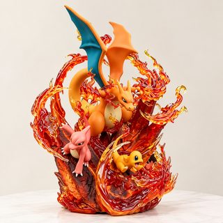 宠物小精灵手办大喷火龙进化组神奇宝贝雕像潮玩动漫模型摆件批发