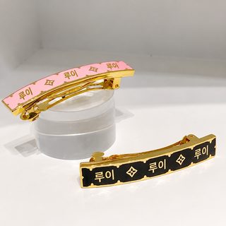 L가 신상 알파벳 핑크 심플 스프링 클립 고급감 앞머리 옆면 클립 깨진 머리