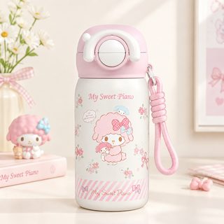 캐릭터 빨대 보온보냉 물병 학생 휴대용 스트랩 텀블러
