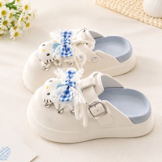 여성 통굽 EVA 아쿠아슈즈 귀여운 고양이 캐릭터 논슬립 여름 샌들 슬리퍼
