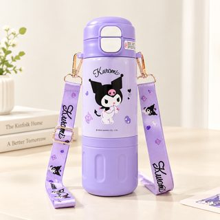 학생용 스트랩 보온병 원터치 휴대용 스테인리스 물병