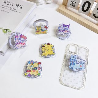 산리오 캐릭터 MagSafe 자석 흡착 휴대폰 거치대 에어백 링 360도 회전 데스크