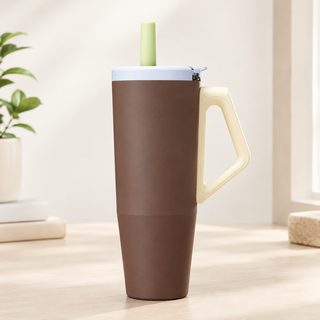 대용량 손잡이 빨대 텀블러 1100ml 스테인리스 보온 보냉컵