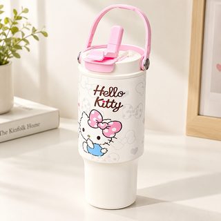 손잡이 빨대 텀블러 660ml 스테인리스 보온보냉 물병
