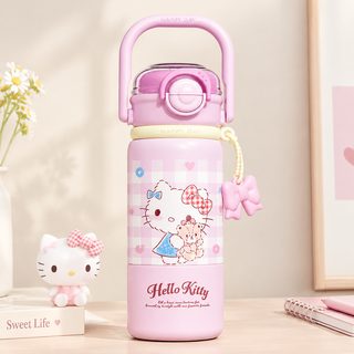 어린이 손잡이 빨대 보온보냉 물병 520ml 학생 휴대용 텀블러