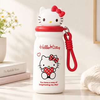 휴대용 빨대 보온보냉 텀블러 440ml 스테인리스 스트랩 물병