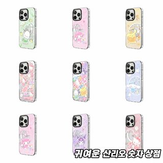 홍콩 한정 산리오 캐릭터 스티커 미러 마그네틱 아이폰 하드케이스 방탄 커