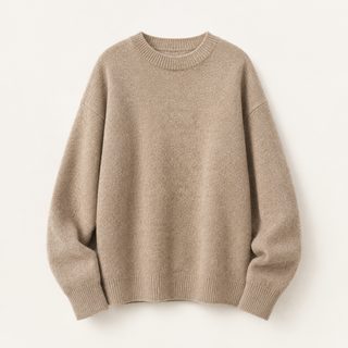 여성 루즈핏 라운드넥 니트 스웨터 가을 겨울 데일리 긴팔 풀오버 단색 상