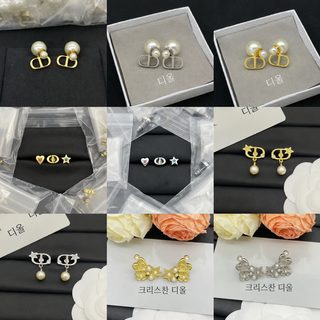 D 큐빅 진주 별 벌 태슬 귀걸이 여성 유럽 레트로 황동 액세서리