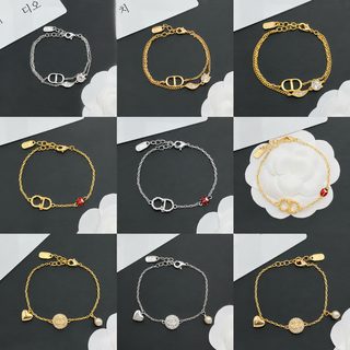 신형 디네 빈티지 돼지코 팔찌 알파벳 CD 고버전 진주 다이아몬드 별 쿠바