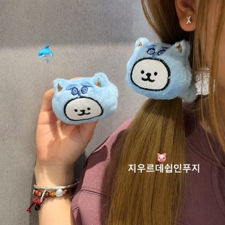 존귀요미 라인 강아지 크림 헤어링 귀엽고 달콤한 소녀 백합 모직 헤어링