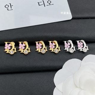 D가/신상 알파벳 귀걸이 여성 핑크 꽃 다이아몬드 귀장식 청심 달콤 백합 황