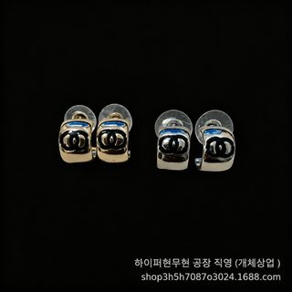 여성 반원 쌍C 귀걸이 소향풍 심플 패션 데일리 골드 귀걸이