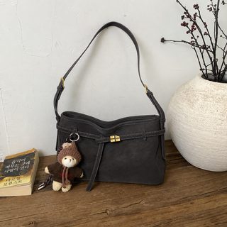 여성 크로스백 대용량 PU 버킷백 지퍼형 소프트 숄더백 데일리 가방