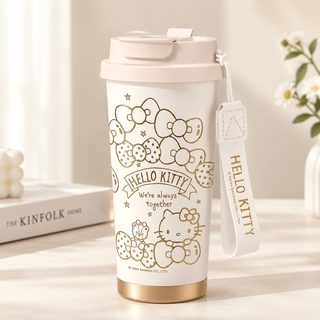 316 스테인리스 보온보냉 텀블러 520ml 빨대 겸용 스트랩 휴대용 커피컵