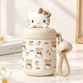 미니 보온보냉 빨대 텀블러 380ml 휴대용 스트랩 물병