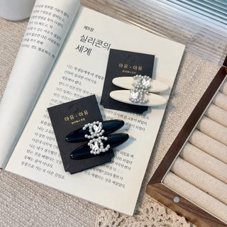 한국 신상 소향풍 머리핀 오리 주둥이 집게 작고 정교한 진주 머리카드 심플한 패션 향가 머리장식 머리장식