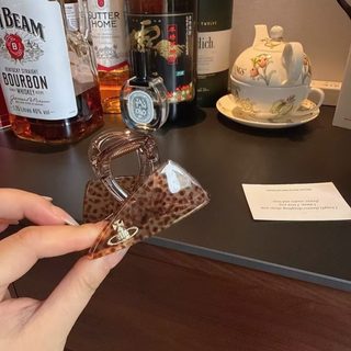 새로운 버건디 클립 뒤통수 클립 패션 아세테이트 삼각반 머리 호피 무늬