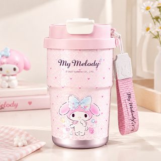 316 스테인리스 빨대 텀블러 400ml 보온보냉 휴대용 스트랩 물병