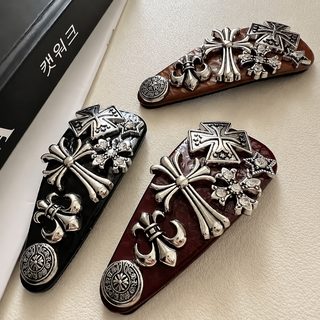 여성 백합 십자가 물방울 BB 헤어핀 잔머리 고정 고급 소녀풍 머리장식