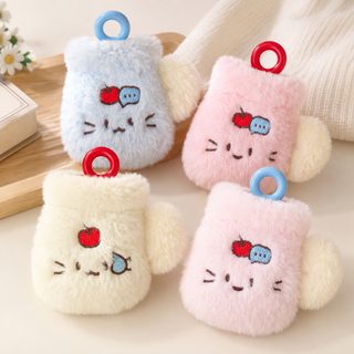 고양이 털커버 미니 보온 물주머니 140ml 휴대용 손난로