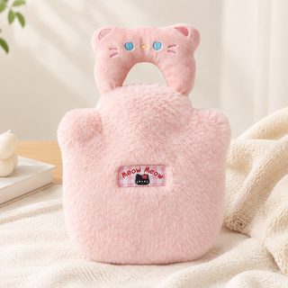 고양이 손잡이 털커버 미니 보온 물주머니 350ml 손발 복부 온찜질