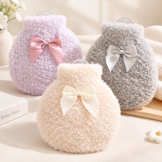 리본 뽀글이 미니 보온 물주머니 350ml 손난로 온수주머니