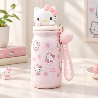 휴대용 스트랩 스테인리스 빨대 텀블러 보온보냉 400ml