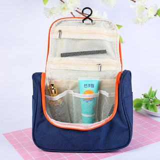 여성용 나일론 화장품 파우치 휴대용 방수 여행 세면도구 수납가방 로고 인