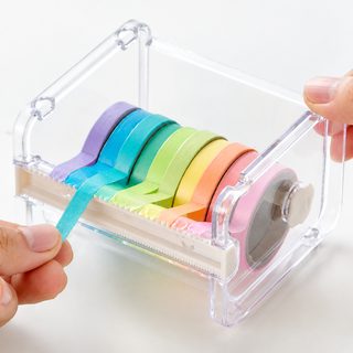 와시테이프 전용 커터 다이어리 꾸미기 사무용 테이프 디스펜서 보관 케이