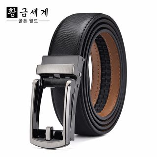 남성 천연가죽 자동 버클 벨트 2층 소가죽 비즈니스 정장 캐주얼 허리띠