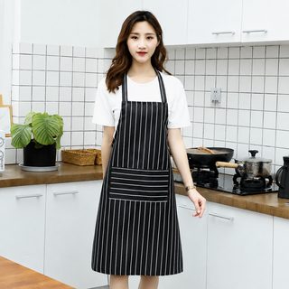 징삭 한국판 어깨끈 홈 앞치마 식당 요리사 앞치마 맞춤 두께 세로 줄무늬 민소매 광고 앞허리