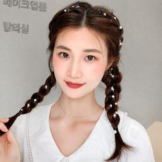 여성 나비 진주 체인 태슬 머리핀 여름 땋은 머리 포인트 헤어 액세서리